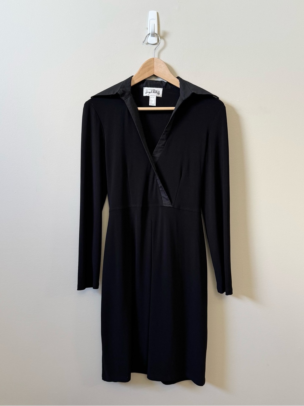 Joseph Ribkoff long sleeve jersey knit faux wrap sheath dress 💜
